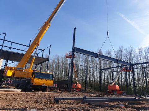 Montage staalstructuur, EN1090, Liebherr LTM1130. 